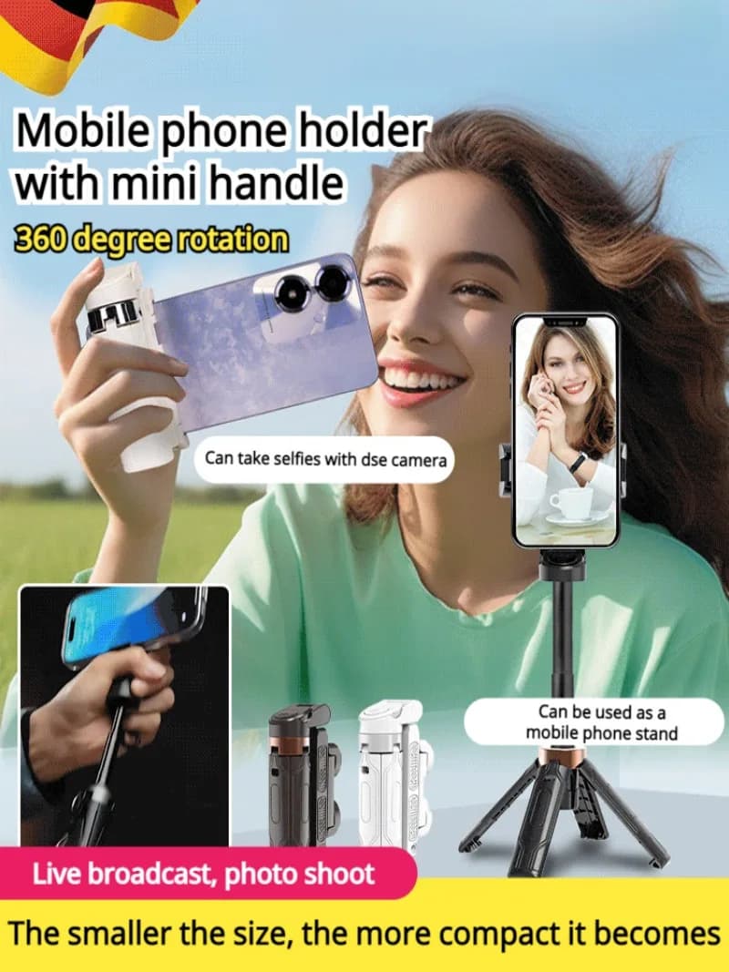 New ultra-mini universal selfie travel stick universal portable floor quadrupiede mobile phone artifact 360 degree rotation photography