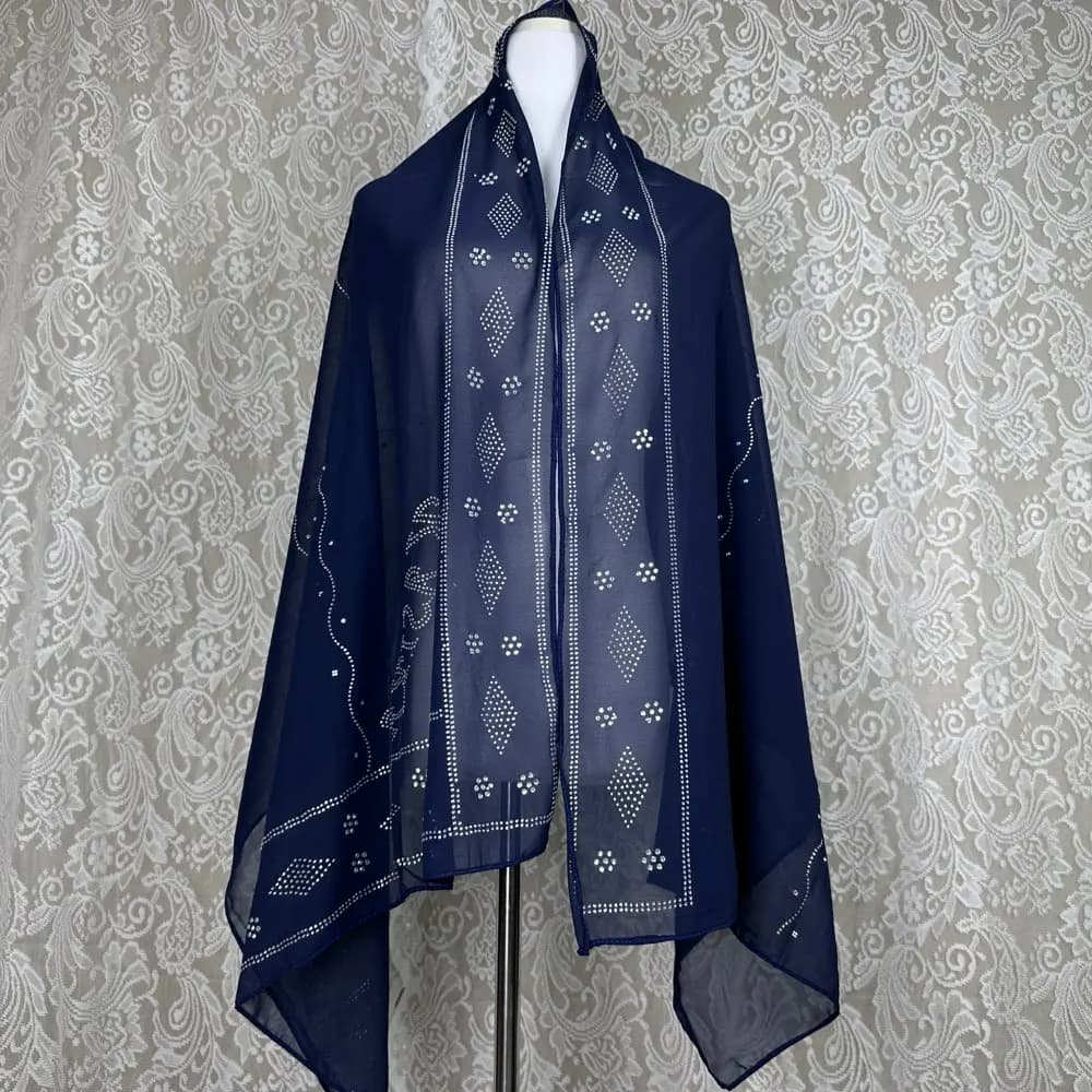 2025 piccolo 70x180 cm chiffon Nuova rete africana Sciarpa Hijab per le donne musulmane Africano Dubai Islam Foulard Scialli ricamati