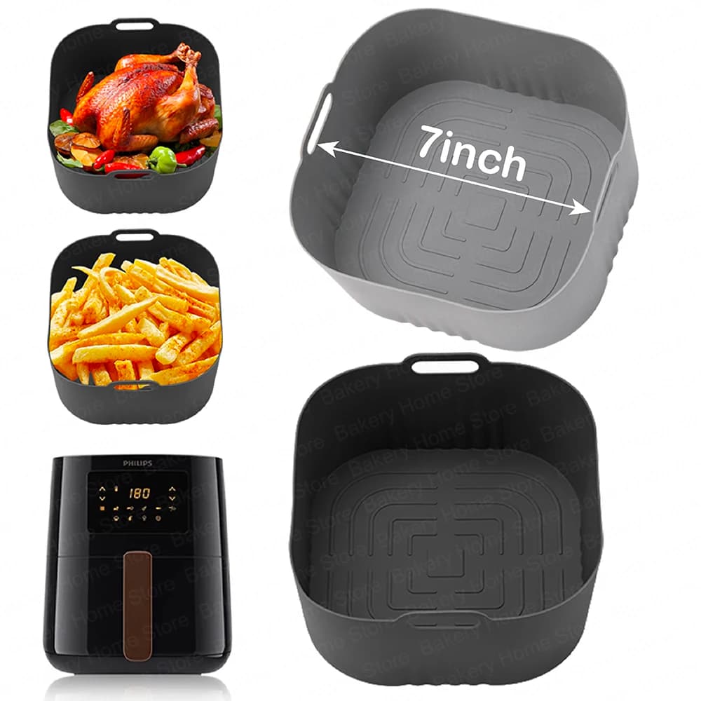 Inserti in Silicone per Friggitrice ad Aria PHILIPS HD9252/HD9200/HD9255, Teglia da Forno Riutilizzabile, Accessori per Friggitrice ad Aria