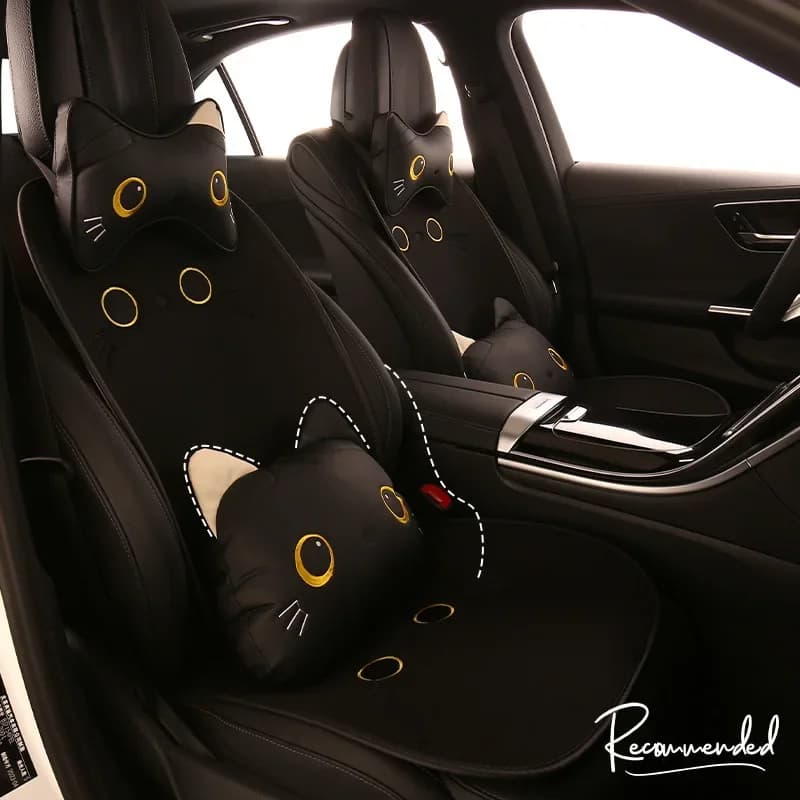 Half breathable non-slip cover for universal car seat cushion cute cat for Four Seasons seat covers