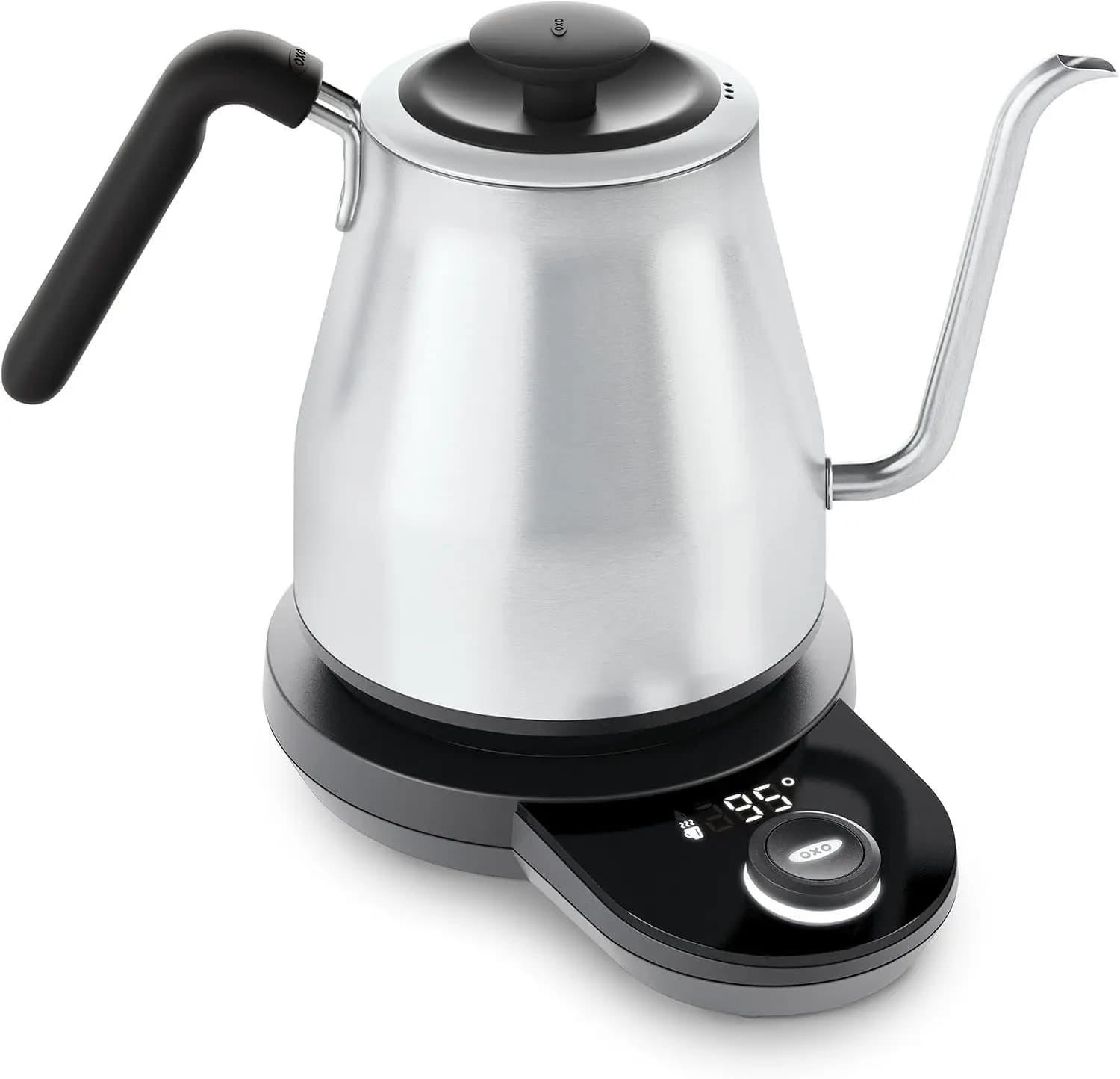 Brew Adjustable Temperature Pour Over Kettle, 1 L, Gooseneck Electric Kettle, Stainless Steel with Timer