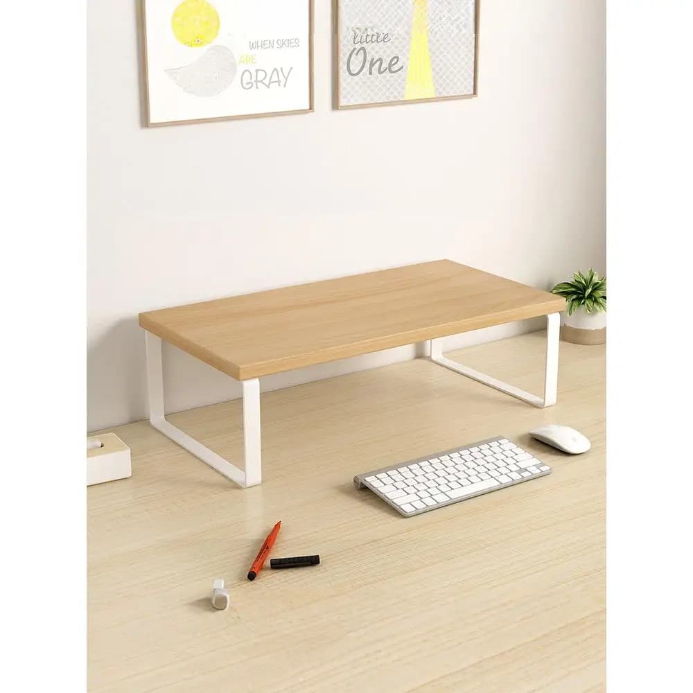Desk Monitor Support, Office Organizer, H Shape Laptop, Computer Screen Height Adjustable Table