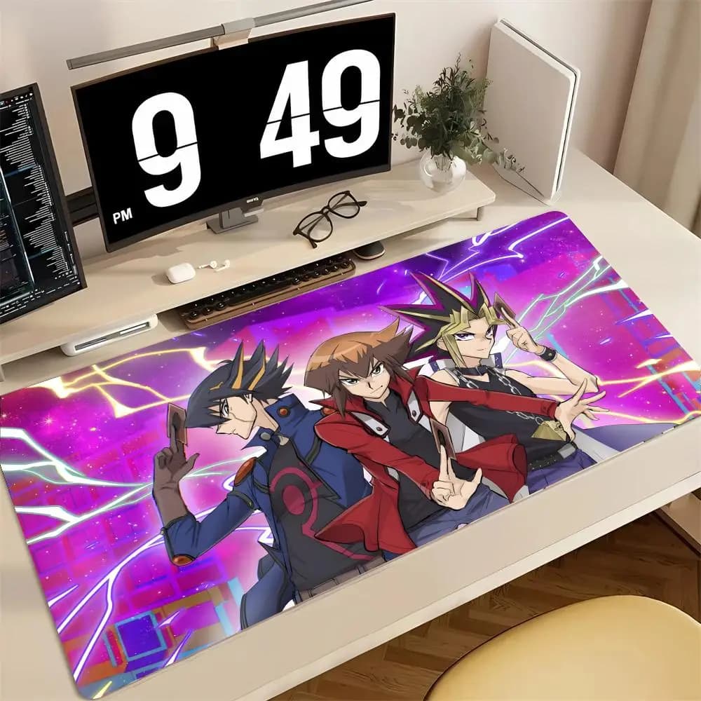 Tappetino per mouse YuGiOh, tappetino per mouse da gioco di grandi dimensioni, tappetino per tastiera e scrivania con bordi rinforzati