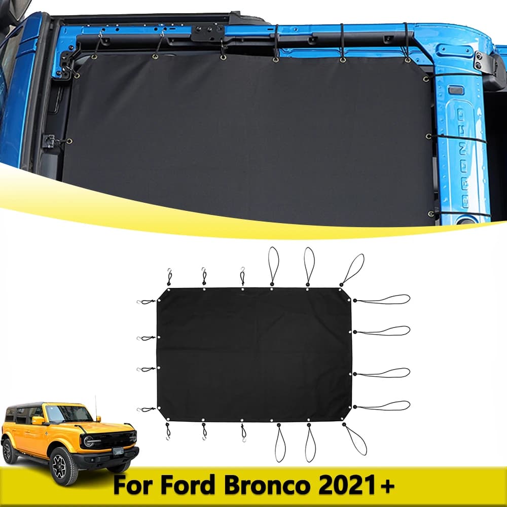 Copertura morbida per auto Cinghie in velcro per Ford Bronco 2 porte 4 porte 2021-2024 Tetto parasole Bikini Top Parti esterne Accessori
