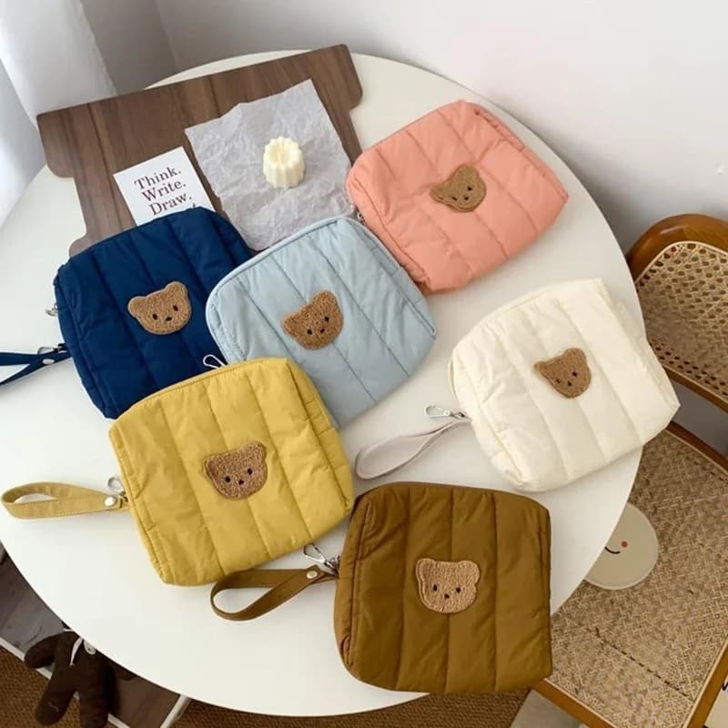 Borsa per pannolini portatile per neonati Sacchetti per pannolini per neonati Cartone animato Orso Passeggino Borsa portaoggetti appesa Organizzatore per pannolini sanitari