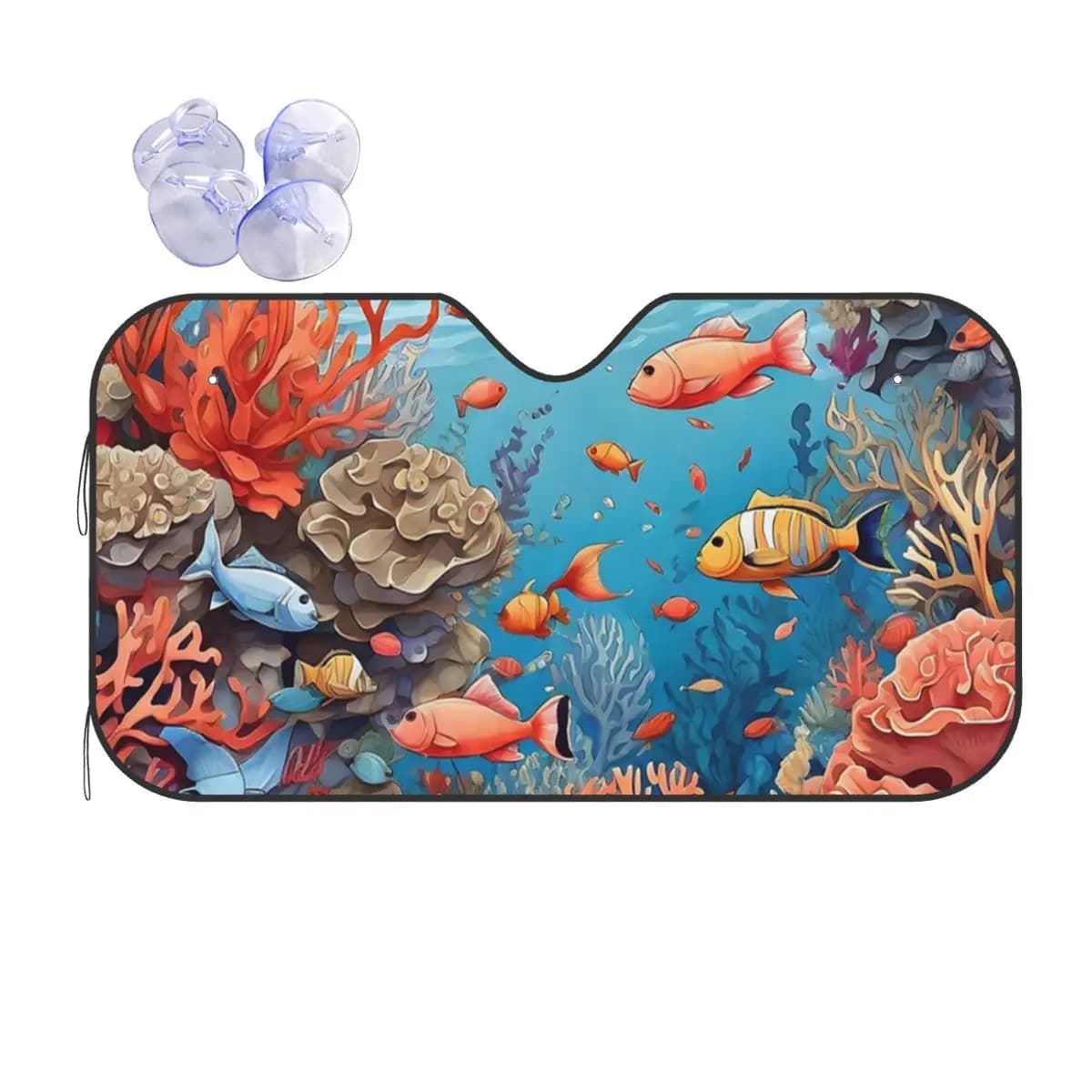 Coral Reef And Fish Modello senza cuciture Parasole Parabrezza Parabrezza anteriore per auto Finestra Visiera parasole Accessori Coperture