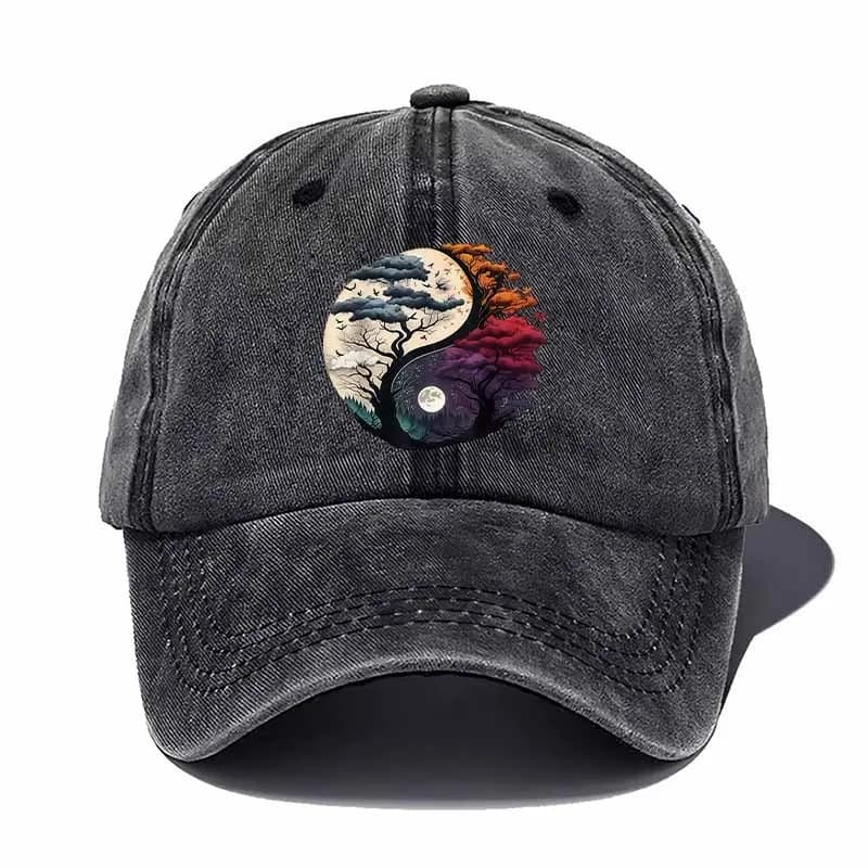[Fashionable Yin Yang Hat] Fashionable baseball cap with Yin Yang symbol - Black, green, brown, gray, suitable for any season