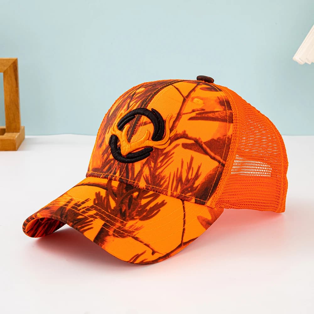 Antler Embroidered Baseball Cap Hip Hop Hat Adjustable Fashion Men Camouflage Breathable Mesh Caps Casual Sun Hat Tactical Hats