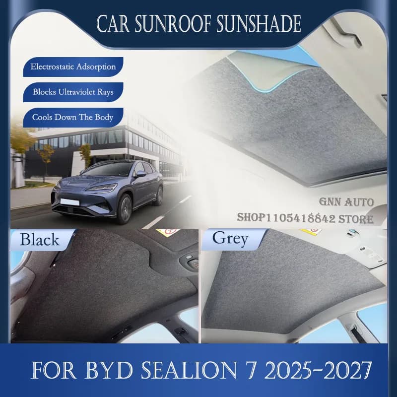 For BYD Sealion 7 07 EV 2025 2026 2027 Car Skylight Sunshade Insulated Sticker Sun Shade Curtain Sunroof Covers Auto Accessories