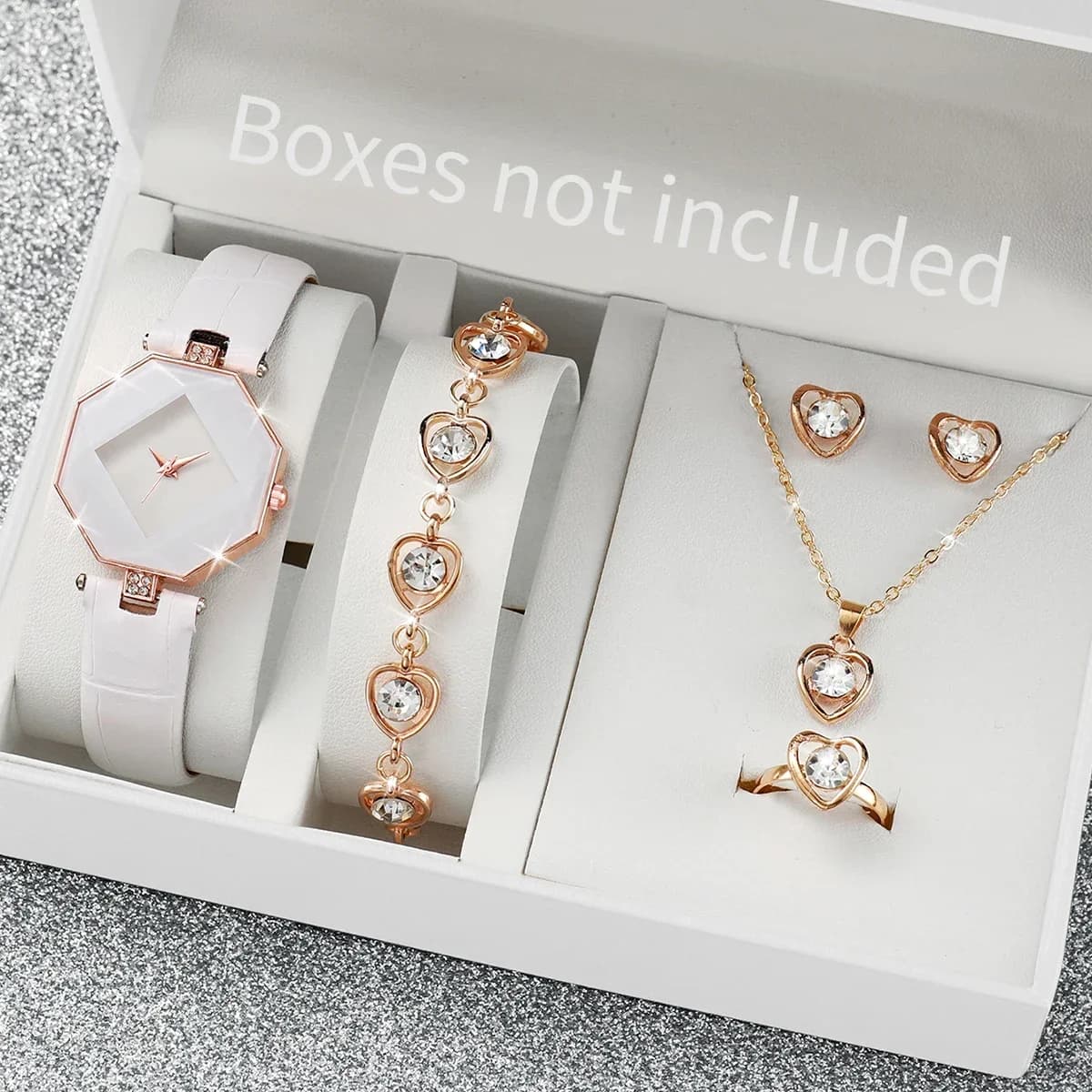 20265/6PCS Orologi da Donna alla Moda, Semplici con Cinturino in Pelle, Orologio al Quarzo per Donna, Set di Gioielli con Orologio, Reloj Mujer (Senza Scatola)