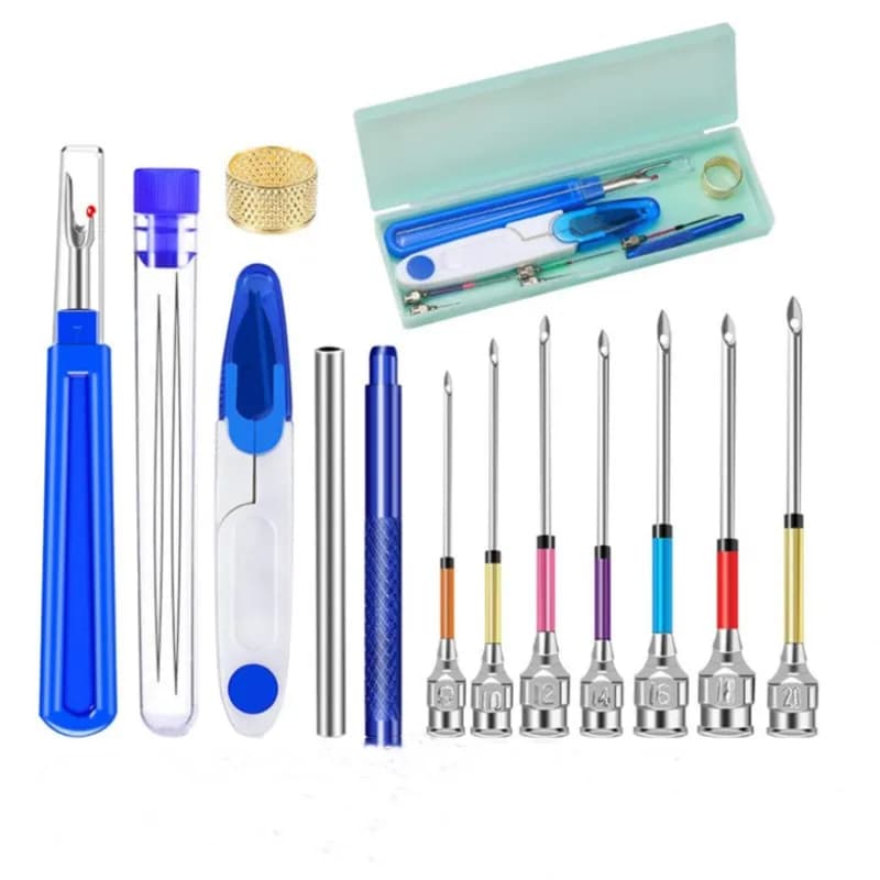 Poke The Needle Set Punch Needle Tool Embroidery Stitching Punch Needle Needle Threader Embroidery Poking Cross Stitch Tools