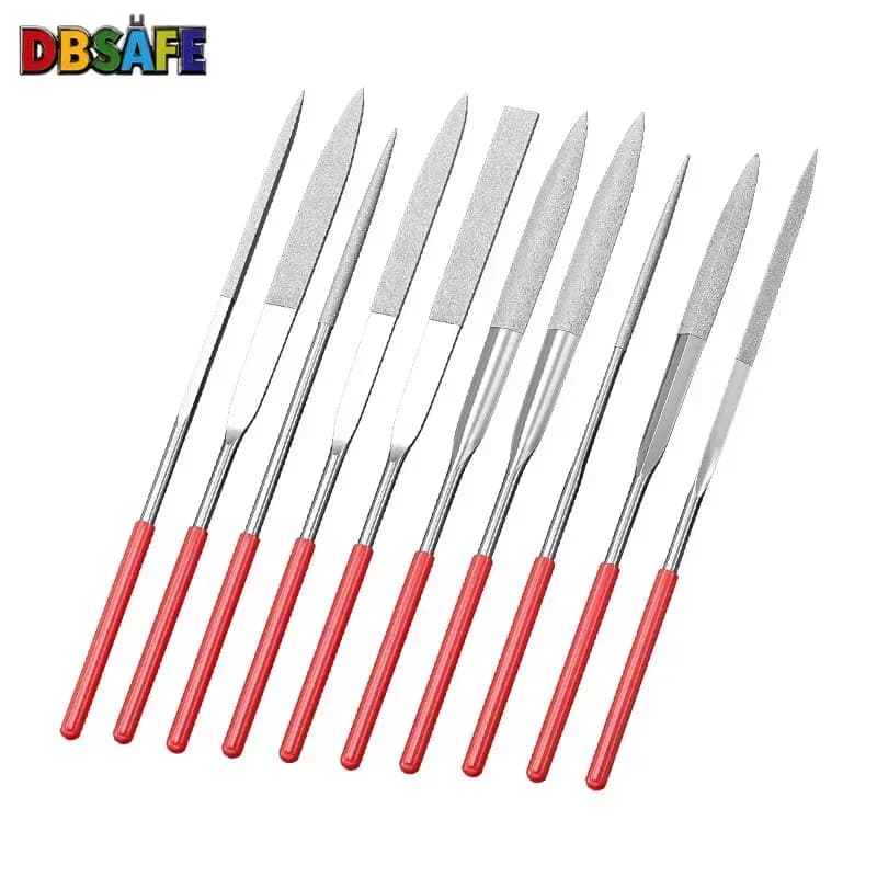 10Pcs Diamond Needle File Set 3x140mm Mini Needle File Kit For Stone Glass Metal Carving Craft Hand Tools Needle File Set