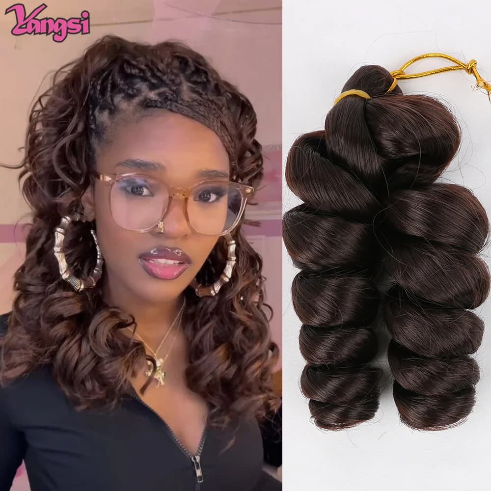 Trecce Bob riccioli francesi corti da 8 pollici Trecce a scatola all'uncinetto Estensioni dei capelli sintetici colorati Ombre Capelli all'uncinetto marroni biondi viola