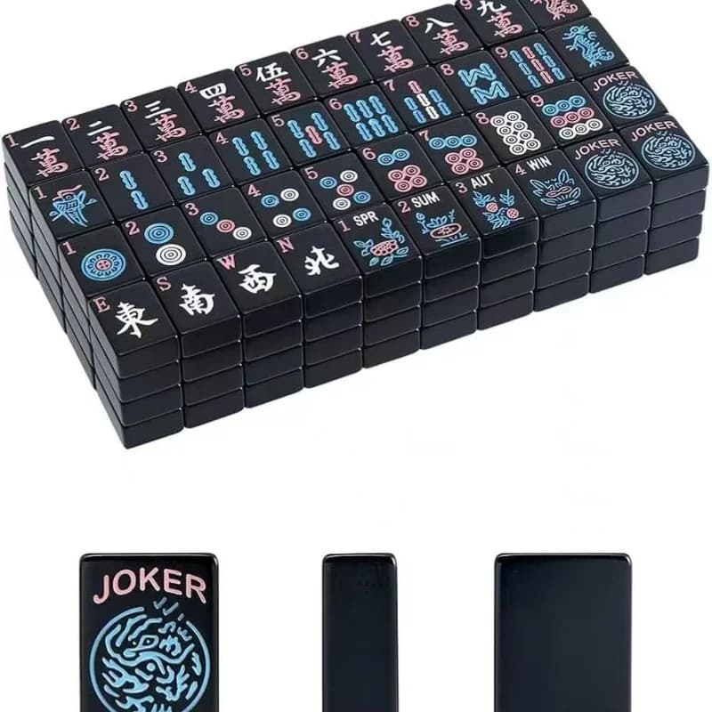 American Mahjong Tile Set 166PCS, Travel Mini Mahjong, Portable Hand-Shuffled Mahjong Tiles