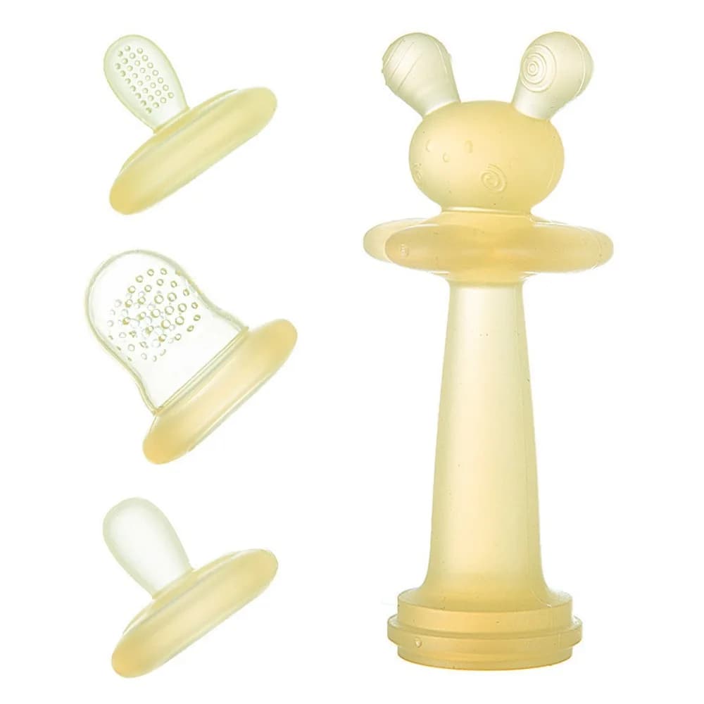 Simpatici guanti massaggiagengive 4 in1 in silicone lavabile a mano massaggiagengive portatile Rrabbit dentizione per bambini per neonati