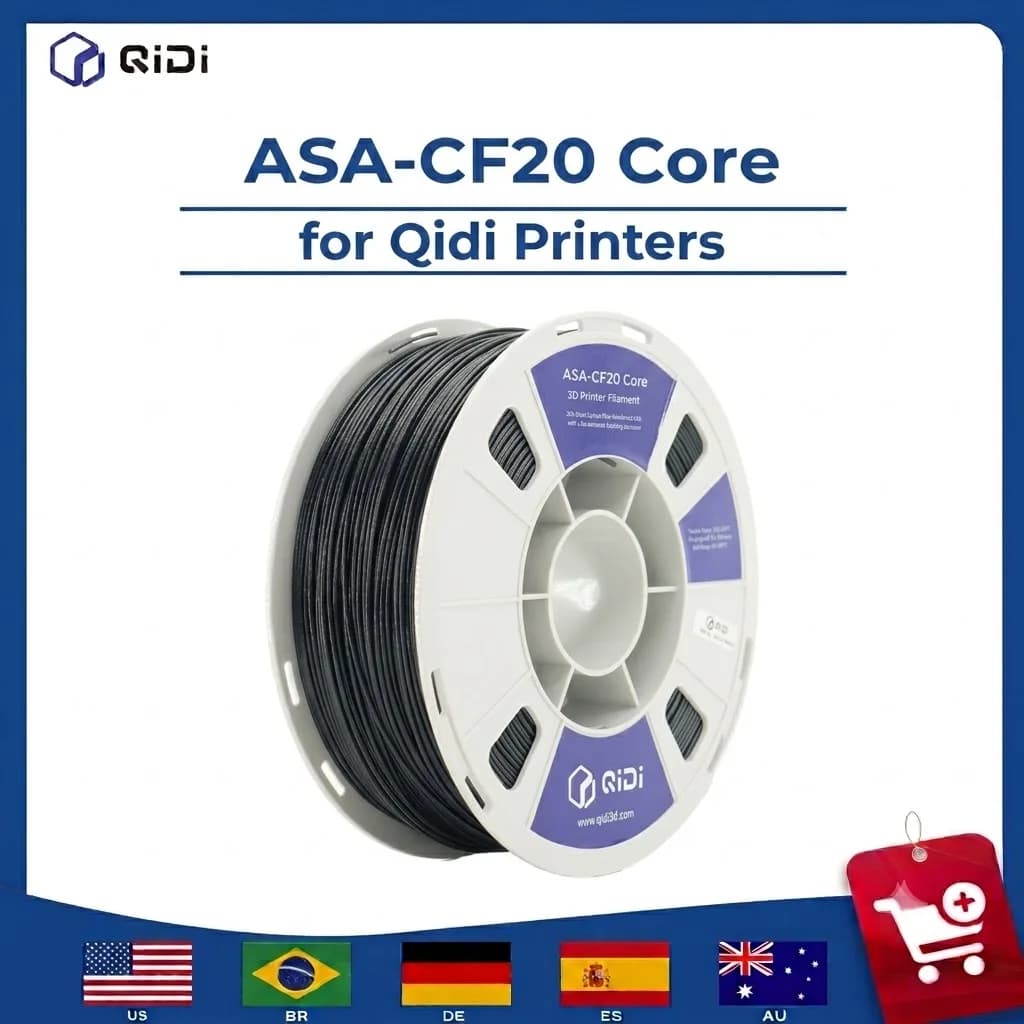 QIDI ASA-CF20 Core Filament 1.75mm 1KG ASA 3D Printer Filament UV Resistant High Strength