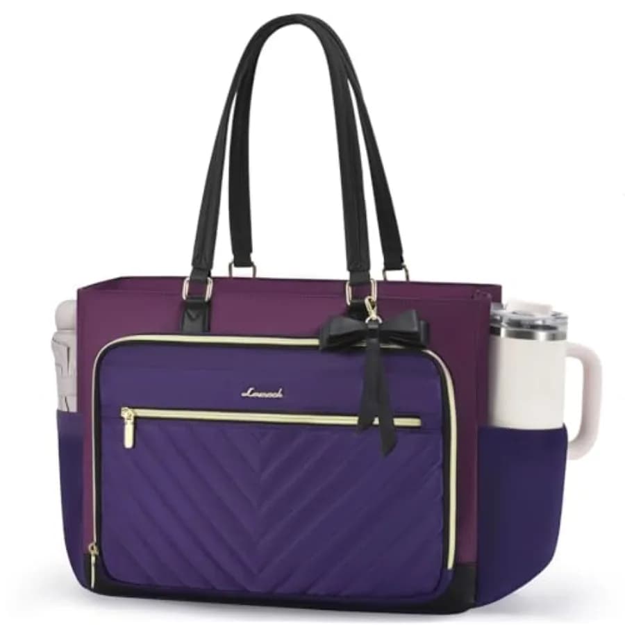 Borsa tote per laptop da donna, borsa da lavoro per insegnanti con portabicchieri grande, borsa porta pannolini trapuntata da viaggio, borse da donna per computer