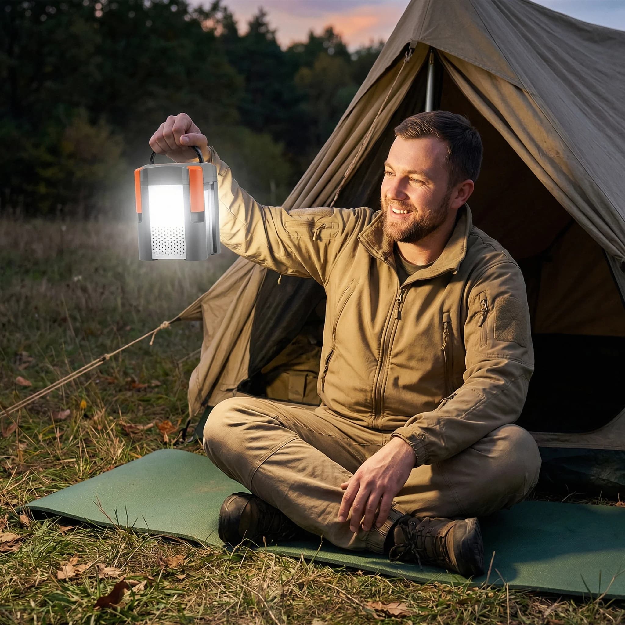 Lanterna di Emergenza a Flip per Esterni/Catastrofi, Senza Alimentazione Elettrica, Aggiungi Acqua Salata, Attiva/Spegni con un Gesto, 72 Ore di Luce, 4 LED, 10 Anni di Conservazione, Gancio