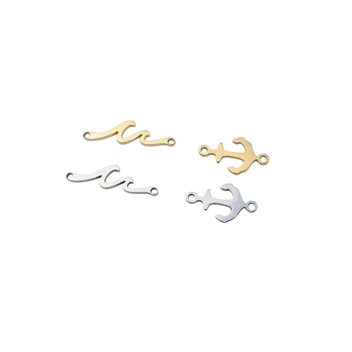 10 Pezzi Connettori per Bracciali in Acciaio Inox 304L, Accessori per Gioielli Fai-da-Te, Impermeabili, Anallergici, Placcati PVD Sottovuoto
