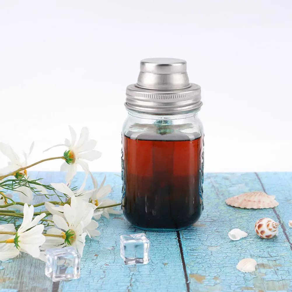 Top per bottiglie per cocktail Shake Coperchi per shaker in barattolo di vetro in acciaio inossidabile per condimento Cucina Bar di cottura Strumento Zucchero Sale Pepe