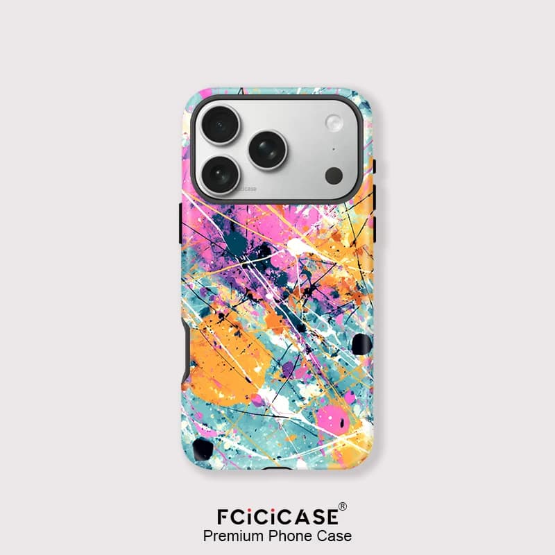 Custodia per telefono Fcicicase per iPhone 17 16 15 14 13 12 Pro Max Plus Air, magnetica per MagSafe, con design artistico colorato