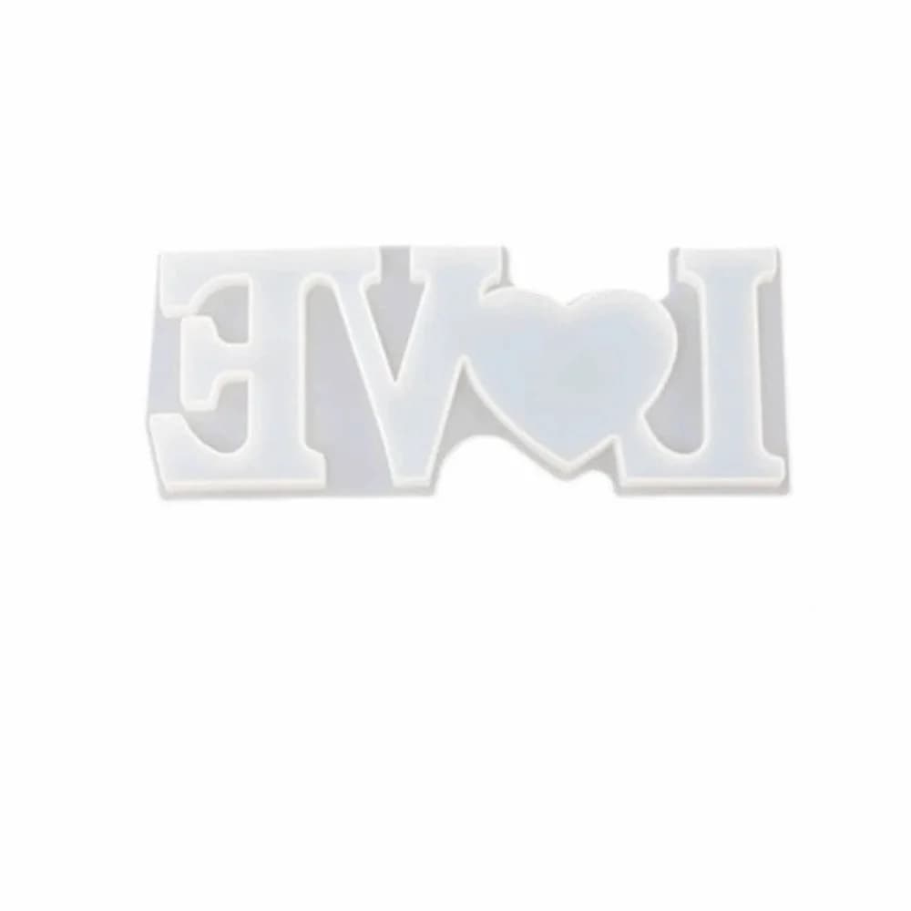 Stampo in Silicone a Forma di Cuore con Lettere Inglesi, Antiaderente, per Resina Fai-da-Te, Creazioni Romantiche in Cristallo, per Ufficio