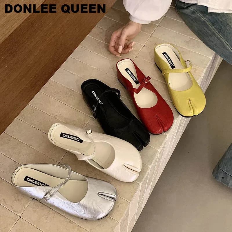 Ciabatte Tabi Ninja Women's, Mules in Soft Microfiber, Comfortable Fashion Shoes with Divisa Point, Casual slippers, Mocassini with Zeppa, Mule Mujer