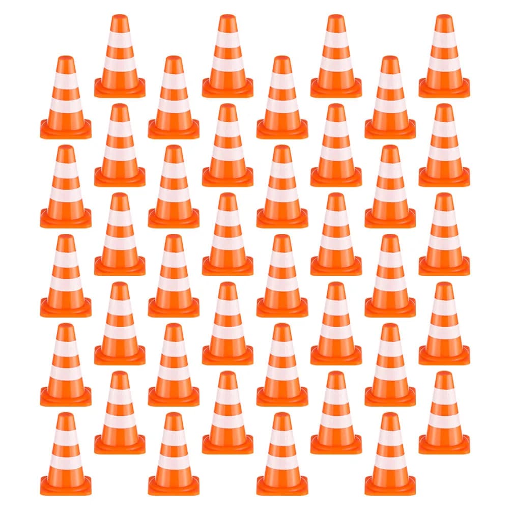 100Pcs Traffic Cognitive Set Educational Miniature Traffic Signs Cones Barriers Simulation Road Play