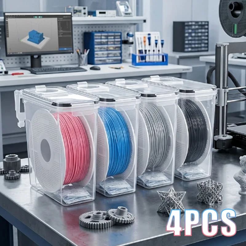 4PCS Filament Dry Box for 3D Printer Sealed Dustproof Moisture Proof Storage Box for PLA ABS PETG Universal Spool
