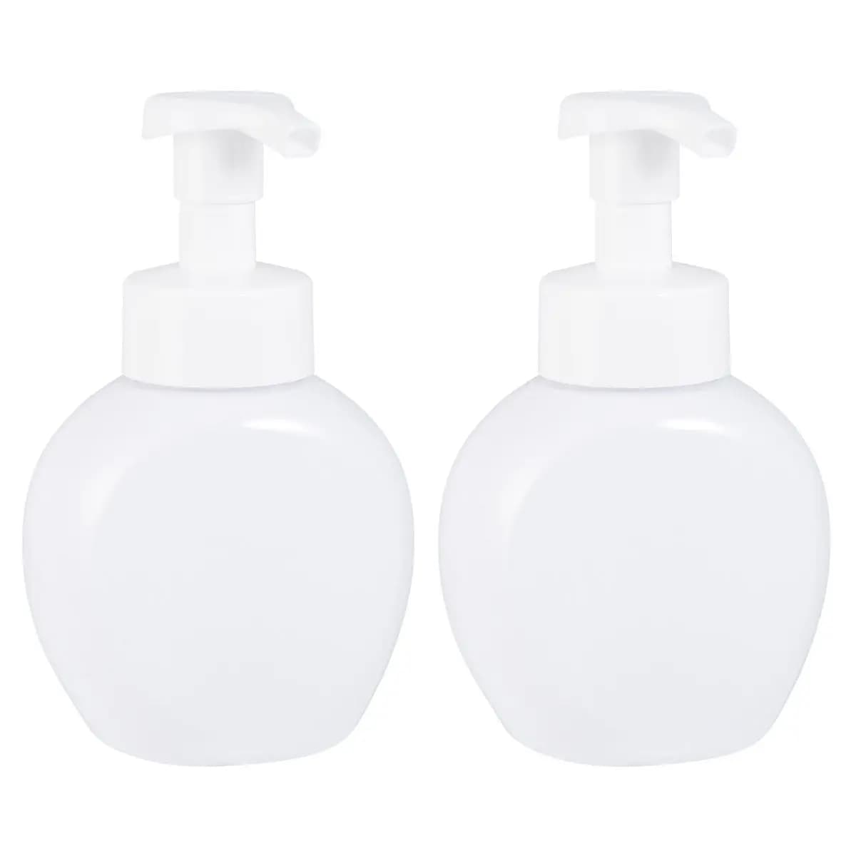 Dispenser per bottiglie schiumogene da 2 pezzi, portatile, ricaricabile, da 300 ml, con pompa in plastica, per gel doccia da viaggio, shampoo, sapone liquido per le mani