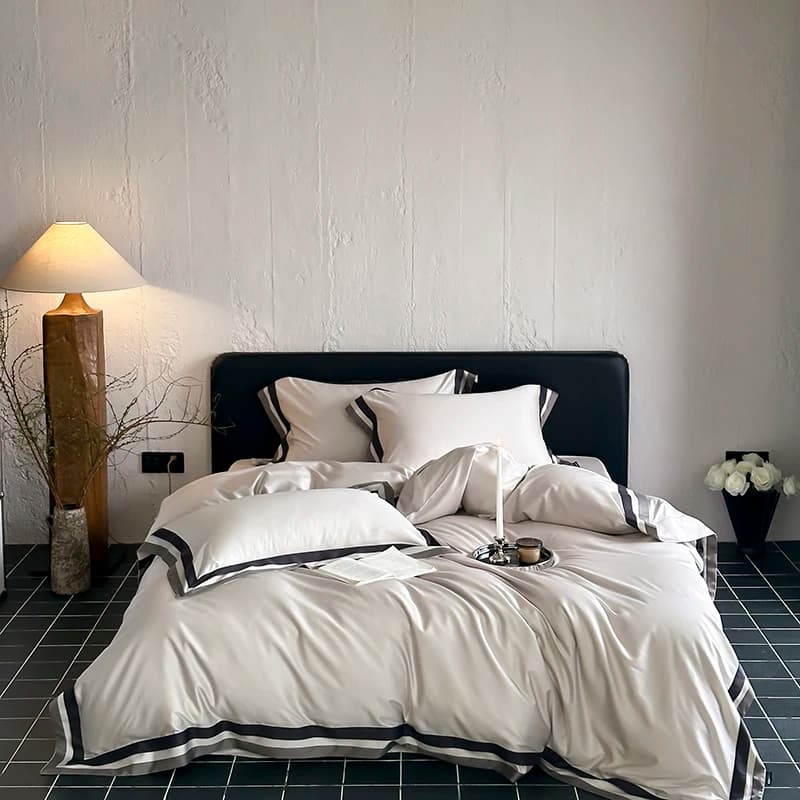 Set di Biancheria da Letto in Lyocell e Cotone 1000TC, Morbido e Setoso, Stile Hotel, Copripiumino Singolo/Queen/King, Lenzuolo Piatto/Con Angoli, Federa