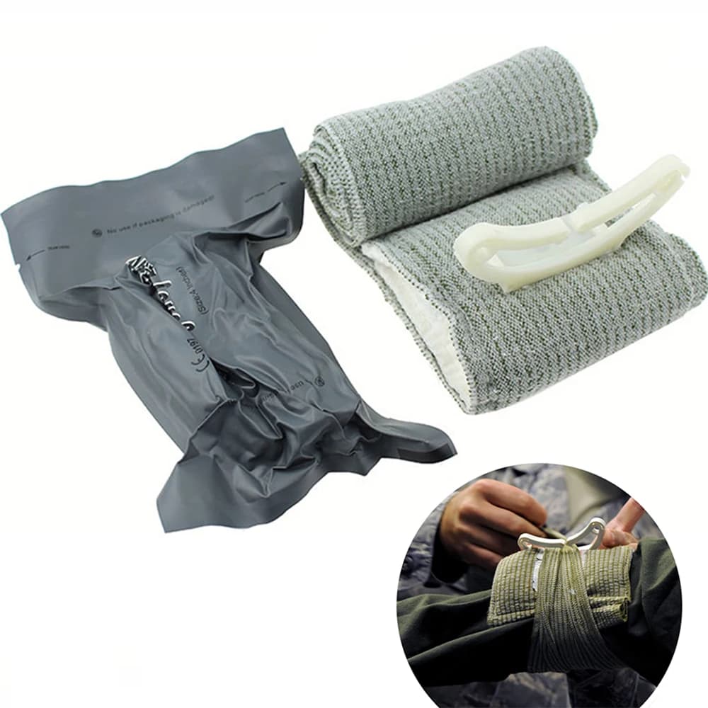 Benda israeliana Bende di compressione emostatica da 4/6 pollici Doppio vuoto sigillato Kit di pronto soccorso per traumi a pressione di emergenza IFAK