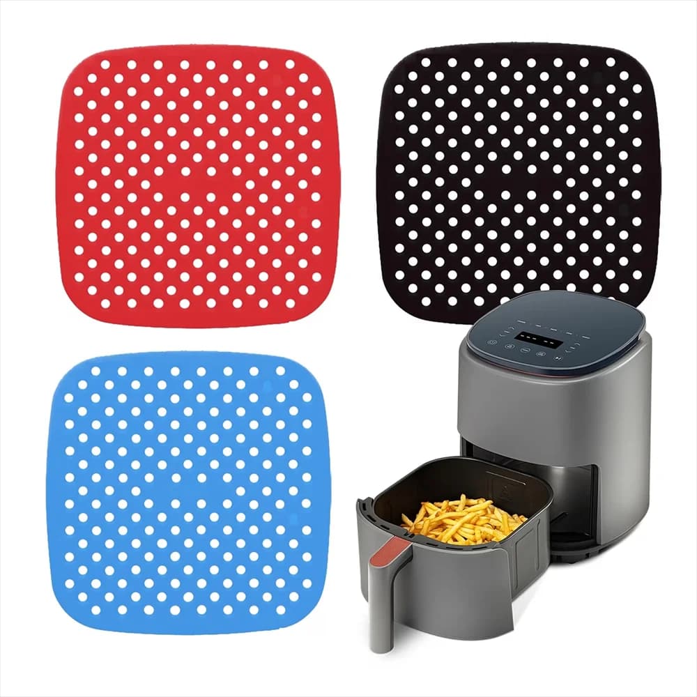 Tappetino riutilizzabile per friggitrice ad aria, rivestimento in silicone antiaderente per friggitrice ad aria, utensile da cucina domestico facile da pulire, pratico gadget da cucina per la casa