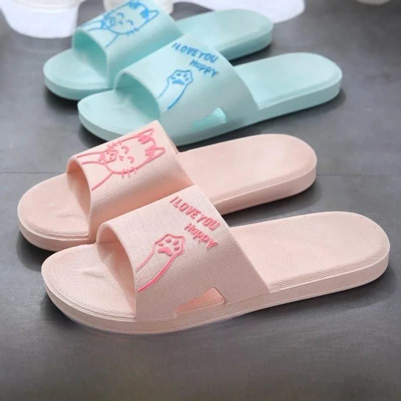 Home Indoor Bathroom Anti-Slip Soft Bottom Cute Couple Slippers Summer Casual Shoes Men's Women's Indoor Outdoor Slippers