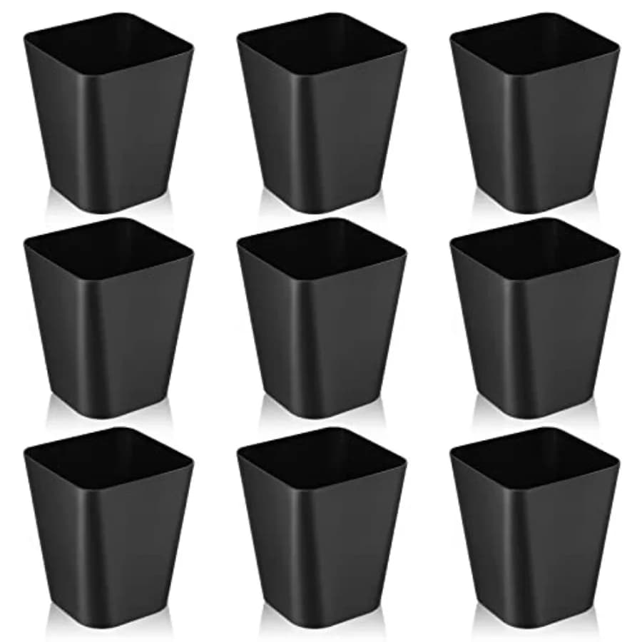 9 Pieces Garbage Can 2 Gallon Small Trash Cans Bulk Bathroom Trash Bin Plastic Wastebasket Square for Bedroom Slim Bathroom Tra