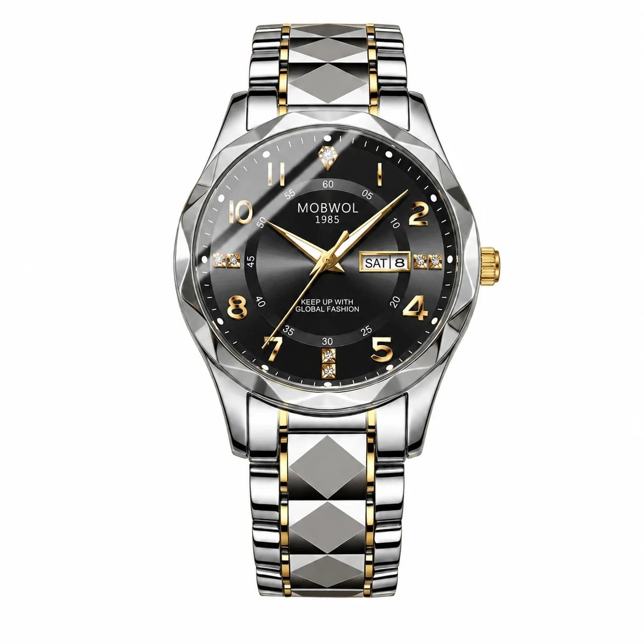 MOBWOL 1985 Luxury Men's Watches Waterproof Luminous Calendar Quartz Watch For Man Casual Stainless Steel Fashion Business Watch