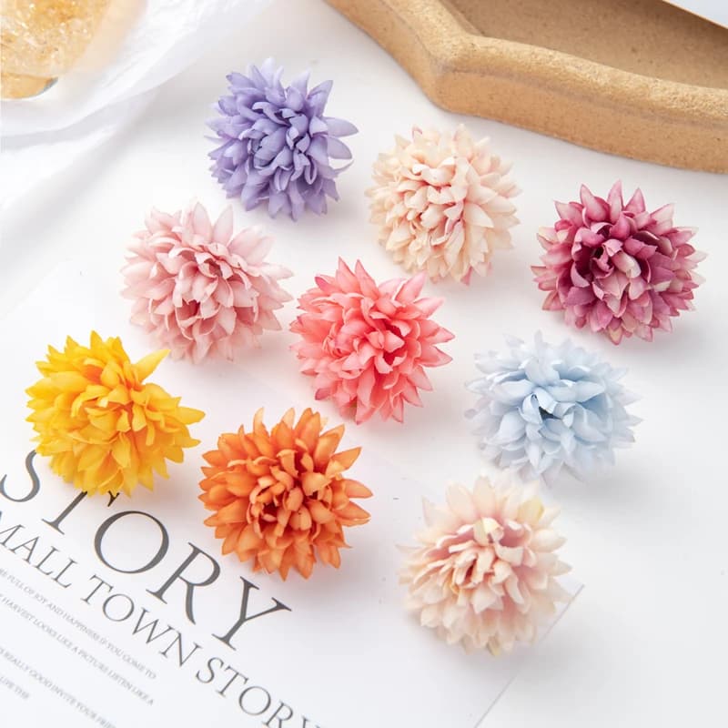 50 pezzi di fiori artificiali finti garofani di seta scrapbook regalo fai da te scatola di caramelle giardino di nozze arco di rose decorazioni natalizie per la casa per