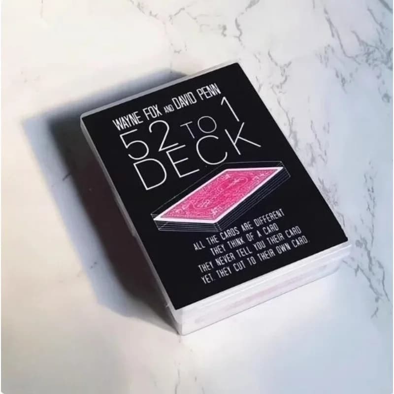 Il mazzo da 52 a 1 di Wayne Fox e David Penn Card Trucchi magici Puntelli Illusioni Divertenti Espedienti da vicino