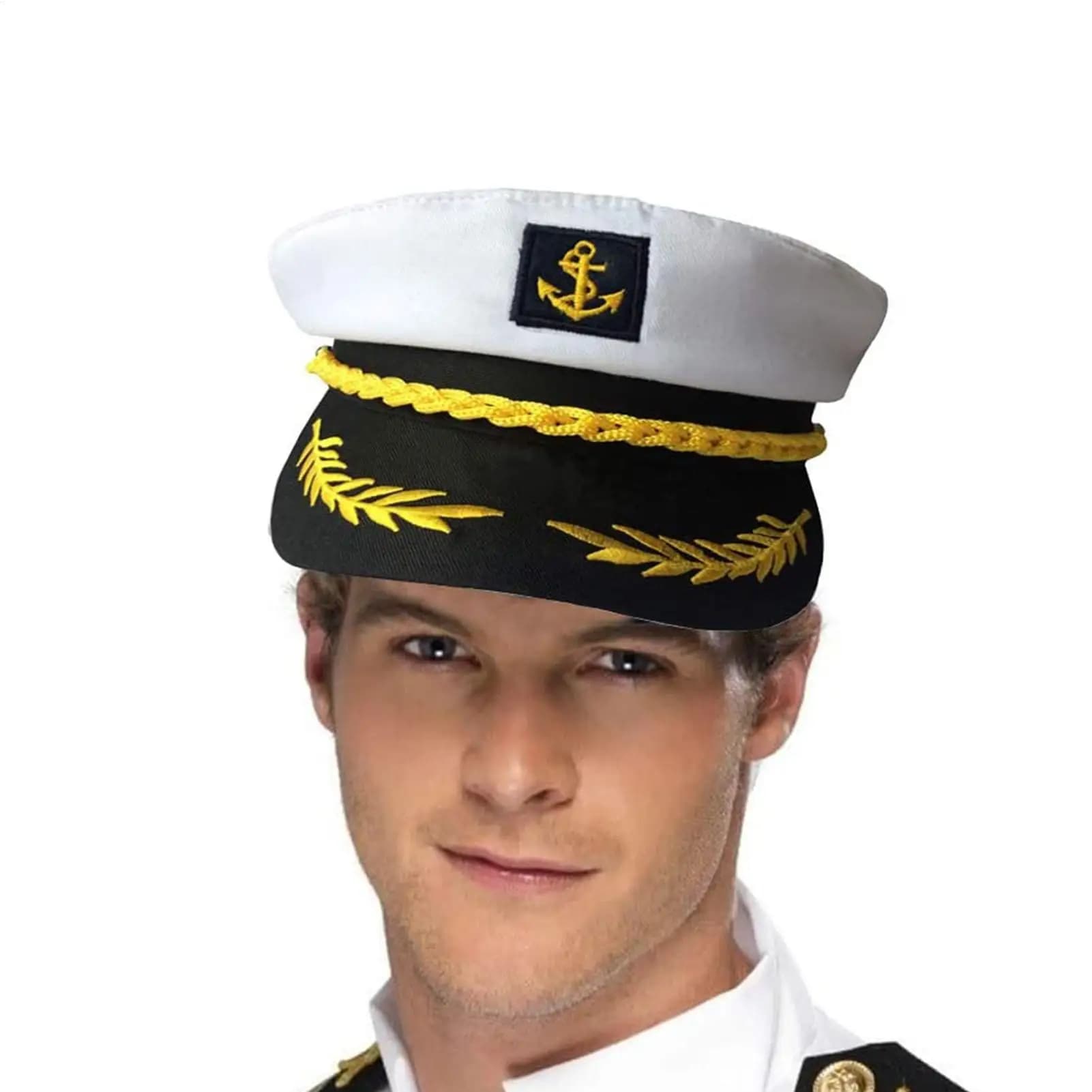 1pc Adult Yacht-Sailor Captain Hat Adjustable Men's and Women's Party Hat Makeup Ball Dressing Event Stylish Accessories