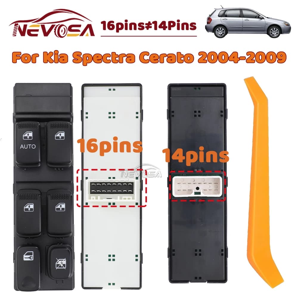 Left Hand Driver For Kia Cerato 2004 2005 2006 2007 2008 2009 Main Window Glass Control Switch 935702F460 935702F200 93570-0S401
