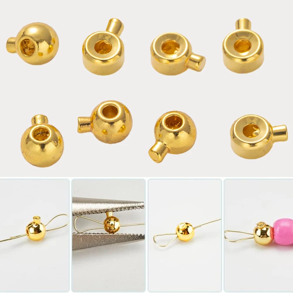 20 pz 18 K Ottone Placcato Oro Tappo A Crimpare Perline Posizionamento Piatto Locker Separatore Per Il Braccialetto FAI DA TE Collana creazione di gioielli