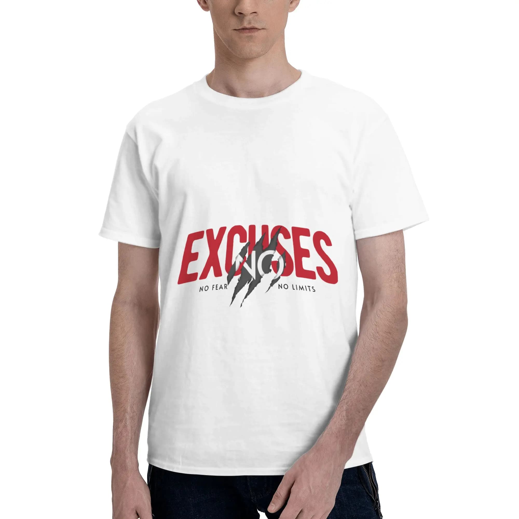 No Excuses Typography Art Print T-shirt da uomo Abbigliamento T-shirt a maniche corte Fugees in puro cotone