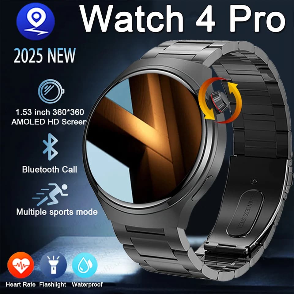Watch 4 Pro Update Sports Smart Men Watch 1.53 Polish Full Touch Screen Bluetooth Call Waterproof Smartwatch 2025 New Cardiac Frequency