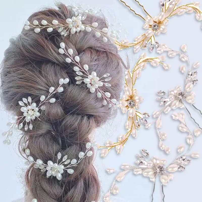 Hairpins with pearl hair clasps for hair diadems wedding comb hair bands for bridesmaid hair softs for hair wedding jewelry 35cm headdress for woman
