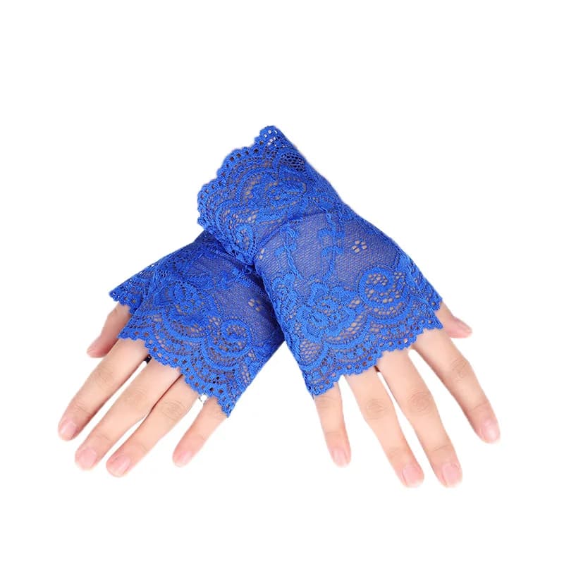 Estate donna rosa fiore pizzo UV protezione solare sole senza dita coprire tatuaggio guida guanto Touch Screen ciclismo guanto antiscivolo O46