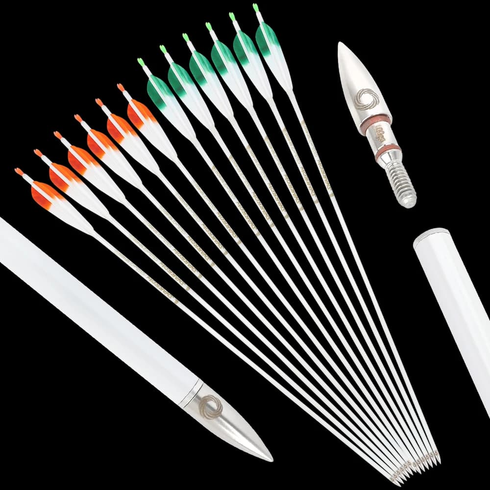 6/12pcs Freccia Bersaglio Freccia in carbonio puro Albero da 32 pollici Colonna vertebrale 400 500 600 700 800 Archer Arco Tiro con l'arco Pratica Frecce