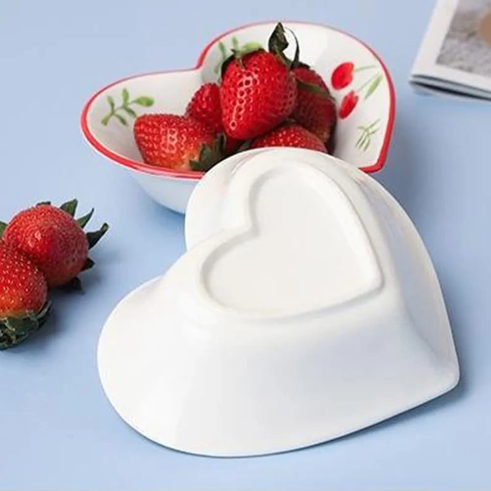 Contenitore per Snack a Forma di Cuore in Ceramica, Ciotola per Conservazione Alimenti, Vassoio per Caramelle, Piatto per Frutta, Piatto da Servizio da Tavolo, Ciotola per Alimenti, Vassoio per Frutta Secca