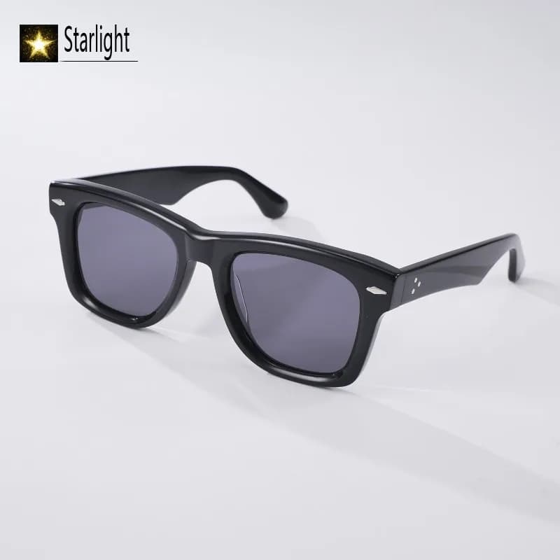 High Quality large Frame Thick square Sunglasses man black Retro UV400 fashion Glasses men Eyewear women trendy Handmade 150mm