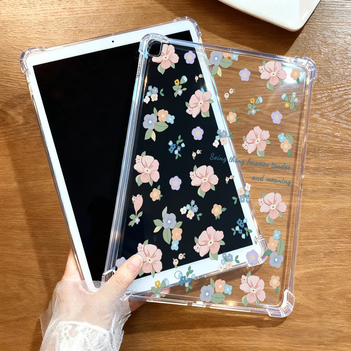 Pink Flower Tablet Case For Samsung Galaxy Tab A8 A9 Plus A9+ 11" S10 FE S9 S8 S7 Plus S6 Lite S10 Plus 12.4 inch Soft TPU Cover