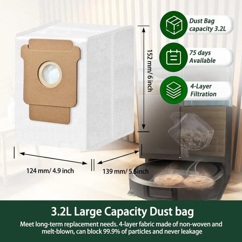 BAAO Replacement Parts Kit for iRobot for Roomba 415X Plus 415 Combo Vacuum Brush Filters Dust Bags Mop Cloths